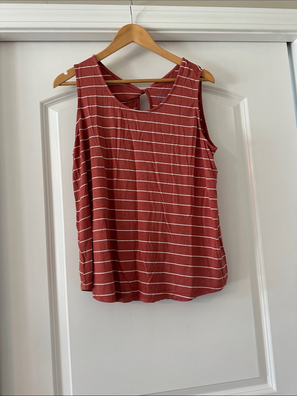 Market & Spruce Burnt Orange Striped Sleeveless Tank